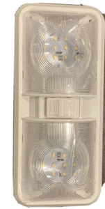 NEW RV LED 12v CEILING FIXTURE DOUBLE DOME LIGHT FOR CAMPER TRAILER RV MARINE - Picture 1 of 4