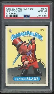 1986 Topps Garbage Pail Kids 5th Series #167b Slayed Slade PSA 10 GEM MINT Os5 - Picture 1 of 2