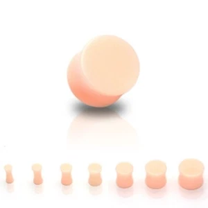 Flesh Tone Solid Acrylic Saddle Plug - Picture 1 of 1