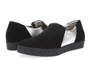 BeautiFeel Nori Black Silver Combi Slip On Flats Z4661 Woman's Size 7-7.5 / 38 - Picture 1 of 6