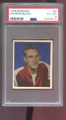 1948 Bowman #50 Charles Hawk Black ROOKIE RC PSA 6 Graded Basketball Card 48 Jet - Image 1 of 2