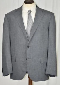 Xlent $1895 CORNELIANI "Leader" Flat Front Side Vent Grey Pinstripe SUIT 46 R - Picture 1 of 10