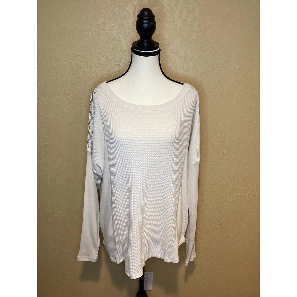 Ariat повседневный крем вафли вязаный, ребристый, термобелье, женщин очень большой - Изображение 1 из 4