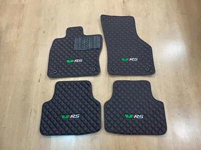 Luxury Leather Car Mats for Skoda Octavia 2013 - 2020 VRS , Made to Order — 第 1/4 张图片