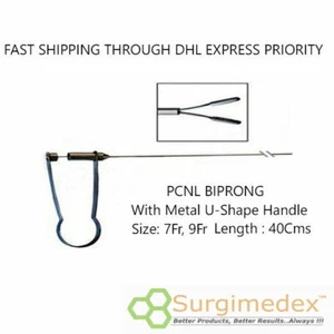 Pinzas biprong PCNL nuevas 7 fr, 9 fr. Longitud: 40Cms con mango metálico en forma de U - Imagen 1 de 1