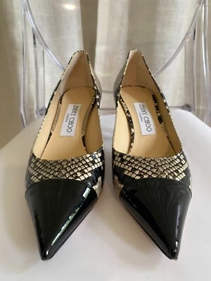 Zapatos de salón Jimmy Choo con estampado animal, punta puntiaguda, talla 37EU/7US, 2" de alto Foto 1 de 4