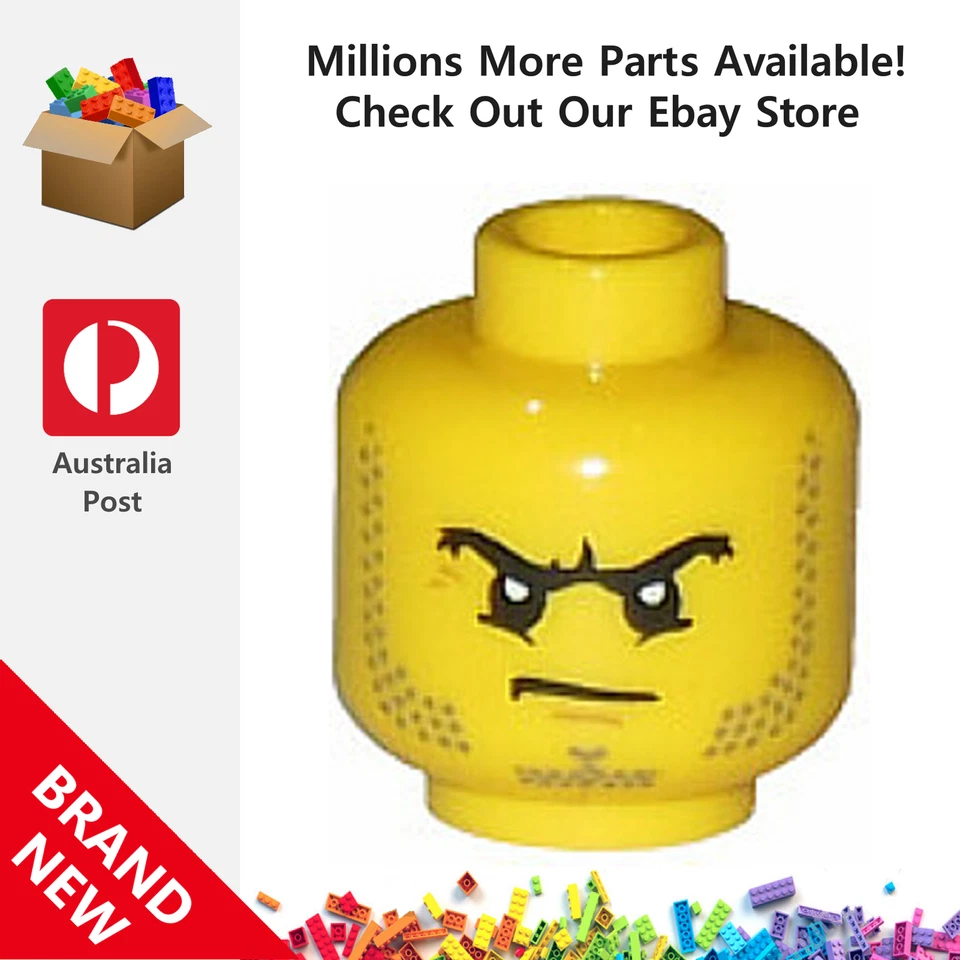 Genuine LEGO™ Yellow Minifigure Head Beard Stubble Black 3626 6018687 New - image 1 of 1