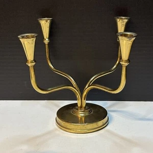 Vintage moderner Messing von Crown Kandelaber Tischplatte - Bild 1 von 5
