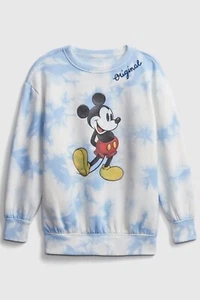 Gap Girls 14 16 Disney Mickey Mouse Tie-Dye Sweatshirt Blue Fleece WORN ONCE - Picture 1 of 7