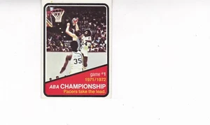 1972-1973 Topps Basketball #241 ABA Championship Game 1 Indiana Pacers - Picture 1 of 1