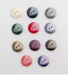 Chunky Flat 2 Hole Buttons Two Tone 18mm 20mm 25mm baby adult knitted clothes  - Picture 1 of 12