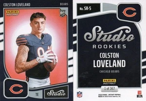 Colston Loveland 2025 Panini Instant Studio Rookies RC SP CHICAGO BEARS PR/367 - Imagen 1 de 1