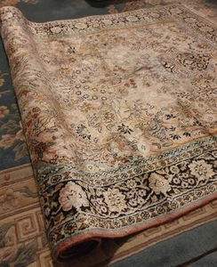 Seiden Handgeknüpfter Orientteppich LEBENSBAUM 124×192cm Vintage Seide Teppich - Bild 1 von 24