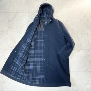 Cappotto lungo con cappuccio BURBERRY taglia L London Nova Check - Foto 1 di 11