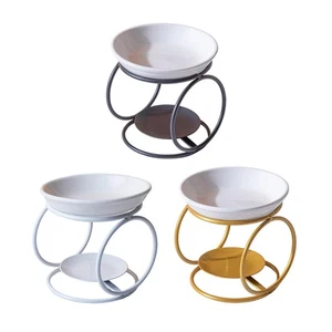 Ceramic Oil Burner Wax Warmer Tealight Candle Holder Portable Home Decor Metal - Picture 1 of 20