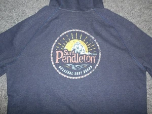 SURF PENDLETON WOMENS MEDIUM HEATHERED DARK BLUE ZIP-UP HOODIE JACKET - Picture 1 of 3