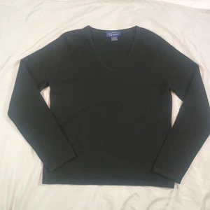 Vtg Charter Club Sweater Womens M Black 100% Cashmere 2-Ply Pullover Minimalist - Picture 1 of 6
