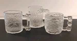 Vintage McDonalds 1993 Glasses 'Flintstones Movie' Promotional Mugs Set Of 3 - Picture 1 of 14