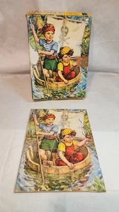 Vintage Holzpuzzle, Piratenkinder, Turmpresse, 15 Stück 18x6 Zoll - Bild 1 von 12