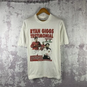 Vintage Manchester United T-Shirt RYAN GIGGS 2001 Jersey White Rare Size XL - Picture 1 of 18