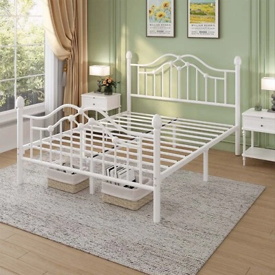 Twin Full Queen Size Bed Frame Metal Platform Bed with  Headboard＆Footboard - Image 1 of 4