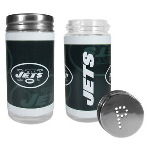 NFL New York Jets Team Glass Salt and Pepper Shakers Kitchen Tailgater Party