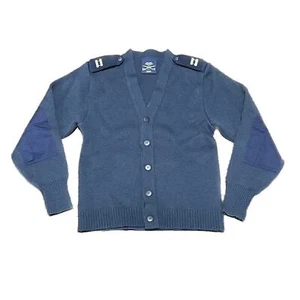blue military knit y2k sweater - Picture 1 of 3