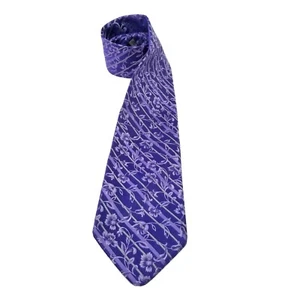 Corbata de seda VALENTINO lavanda púrpura floral hecha a mano en Italia boda larga formal - Imagen 1 de 4