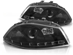 Scheinwerfer LED Tagfahrlicht Optik für Seat Ibiza 6L / Cordoba 6L 02-09 Schwarz - Bild 1 von 2