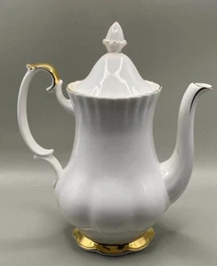 ROYAL ALBERT VAL D'OR GILDED COFFEE POT 2ND QUALITY EXCELLENT CONDITION - Picture 1 of 7