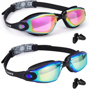 2 Pack Anti-Fog Swim Goggles for Adult Youth Kids 6+, Anti-Uv Waterproof Tria... - Picture 1 of 7