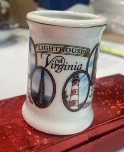 Miniature Mug Lighthouses Of Virginia Ceramic 2.5” - Picture 1 of 3