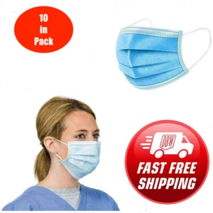 Face Mask x 10 Protective Covering Mouth Masks UK - Picture 1 of 7