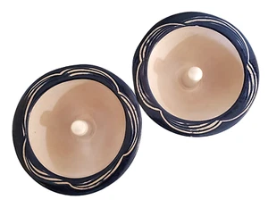Pottery Apple Baker Baking Dish Blue Swirl (Set of 2) - Picture 1 of 4