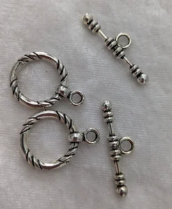 Pewter Toggle Clasp ~ 20mm ~ 2 sets - Picture 1 of 5