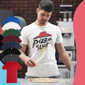 PIZZA SLUT INSPIRED MALE ADULTS T SHIRT | GIFT | NOVELTY | RUDE | FUNNY - Picture 1 of 9