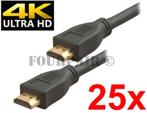 25 Pack - 6ft 4K ULTRA HD HDMI 2.0 High Speed Cable Cord Ethernet 2160P HDR ARC - Picture 1 of 3
