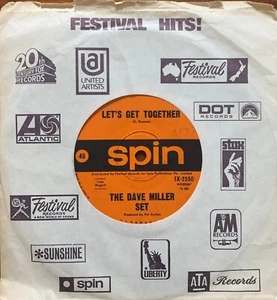 Dave Miller Set - Let's Get Together / A Bread & Butter Day Rare 1968 Oz Spin 45 - Picture 1 of 2