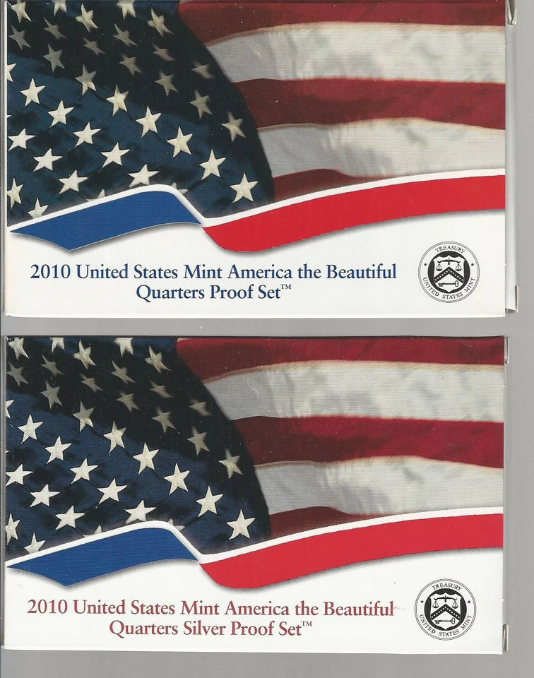 US Mint 2010 Proof & Silver Proof Set - ATB America the Beautiful quarters w/COA - Image 1 of 1