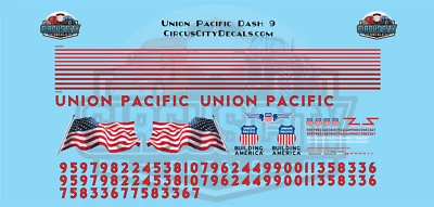 UP Union Pacific C44-9W Dash 9 HO 1:87 Scale Decal Set - Image 1 of 2