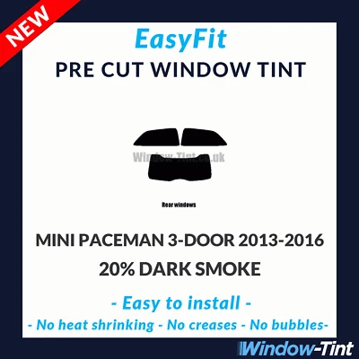 EasyFit Static Pre Cut Tint For Mini Paceman 3-door 2013-16 - 20% Dark Rear - Image 1 of 3