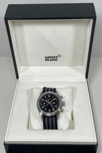 NEW MONTBLANC 1858 STEEL AUTOMATIC CHRONOGRAPH BLACK DIAL #117835 ~ $4,600 - Picture 1 of 24