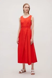 COS Red A-Line Midi dress Size 6 - Picture 1 of 12