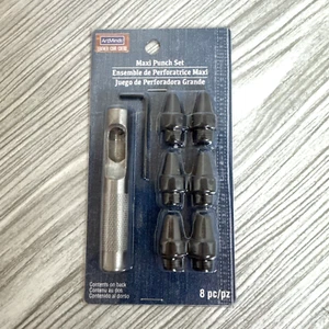 ART MINDS LEATHER MAXI PUNCH SET 8 PIECES Changeable Tubes DIY CRAFT - Picture 1 of 5