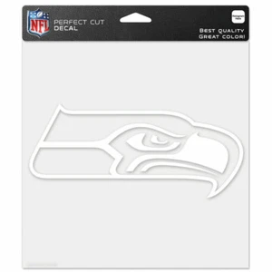 SEATTLE SEAHAWKS WHITE PERFECT CUT DECAL 8"X"8 CAR WINDOW CORN HOLE LICENSED - Picture 1 of 1