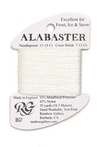 Rainbow Gallery Alabaster BG7 Metallic White Pearl Needlepoint / Cross stitch - Picture 1 of 1