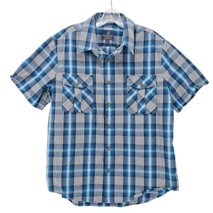 PENDLETON x OPENING CEREMONY Blue Plaid Short Sleeve Shirt RARE Size LARGE - Picture 1 of 5
