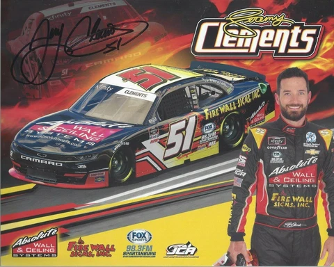 SIGNED 2021 JEREMY CLEMENTS "FIRE WALL SIGNS " #51 NASCAR XFINITY POSTCARD Cover