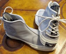 Converse Chuck Taylor All Star Gray Leather Fur Punk Rear Lace Boot Women Sz 8.5