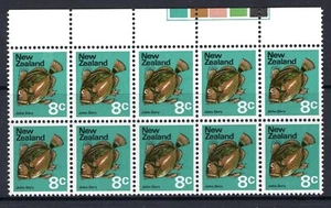 New Zealand 1970 Pictorials - 8c John Dory R1/14 Retouch Block MNH - Picture 1 of 1